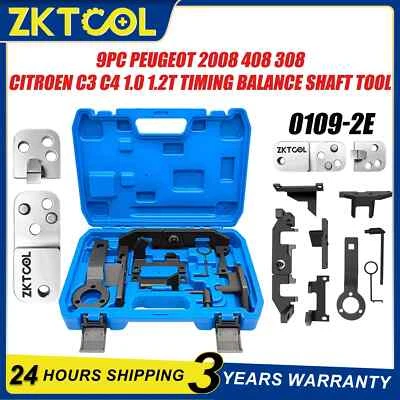 ZKTOOL 9PC Engine Timing Tool For Peugeot 2008 508 308 Citroen C3 C4 1.0T 1.2T 0109-2E