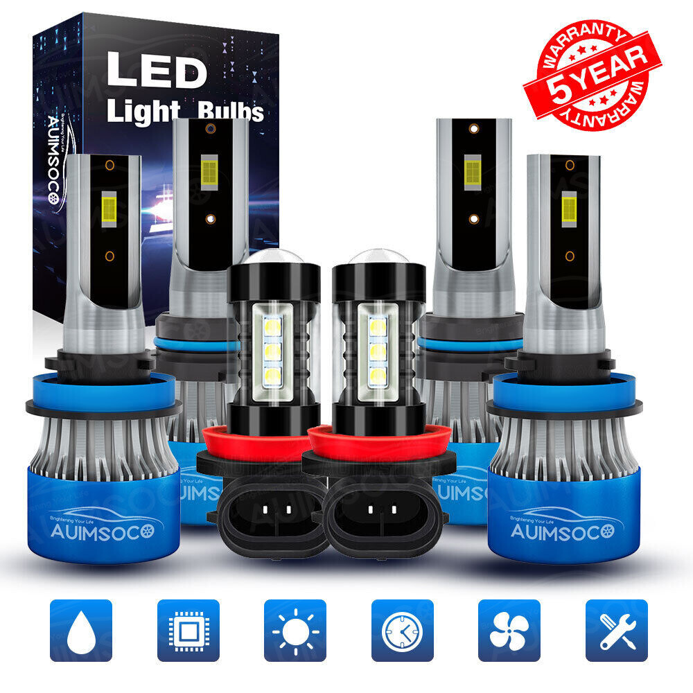 Kit De 6 Bombillas LED 6000K – Faros Y Antiniebla H11 / 9005 Para Toyota Sienna 2011-2018 – SHENKENUO