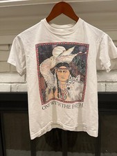 Vintage Youth Human-iTees Sz L One w/ the Earth Native American Made in USA