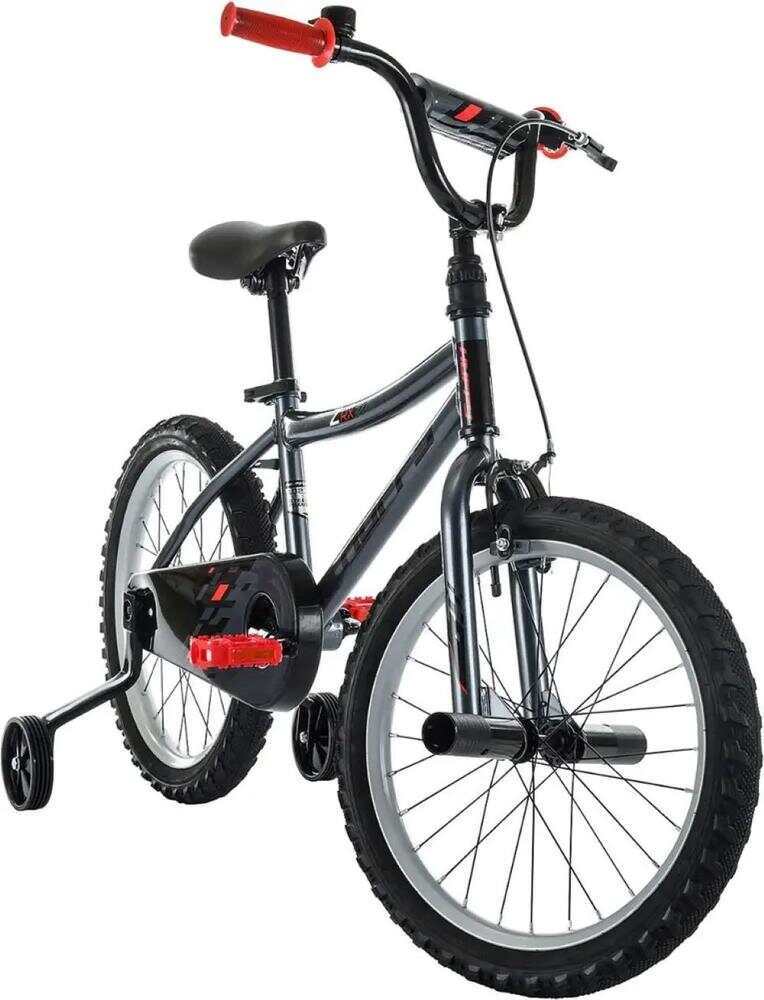 New Huffy ZRX Gray Red BMX Style Pegs Training Wheels Bell Quick Connect +