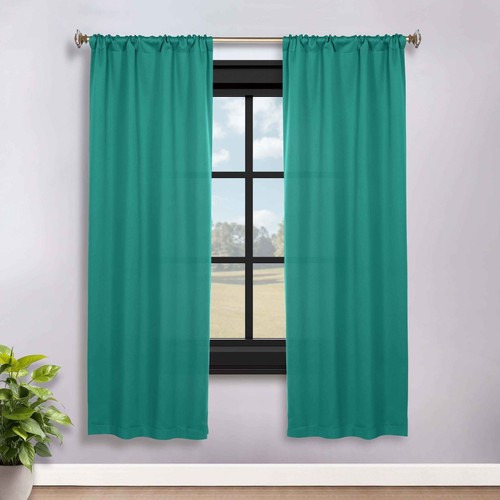 Solid 36" Wide Machine Washable Room Darkening Blackout Curtains, Set of 2 - Picture 40 of 317