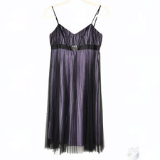 ADRIANNA PAPELL BOUTIQUE Dress 4 Sleeveless Tulle Evening Black Purple $158 NEW