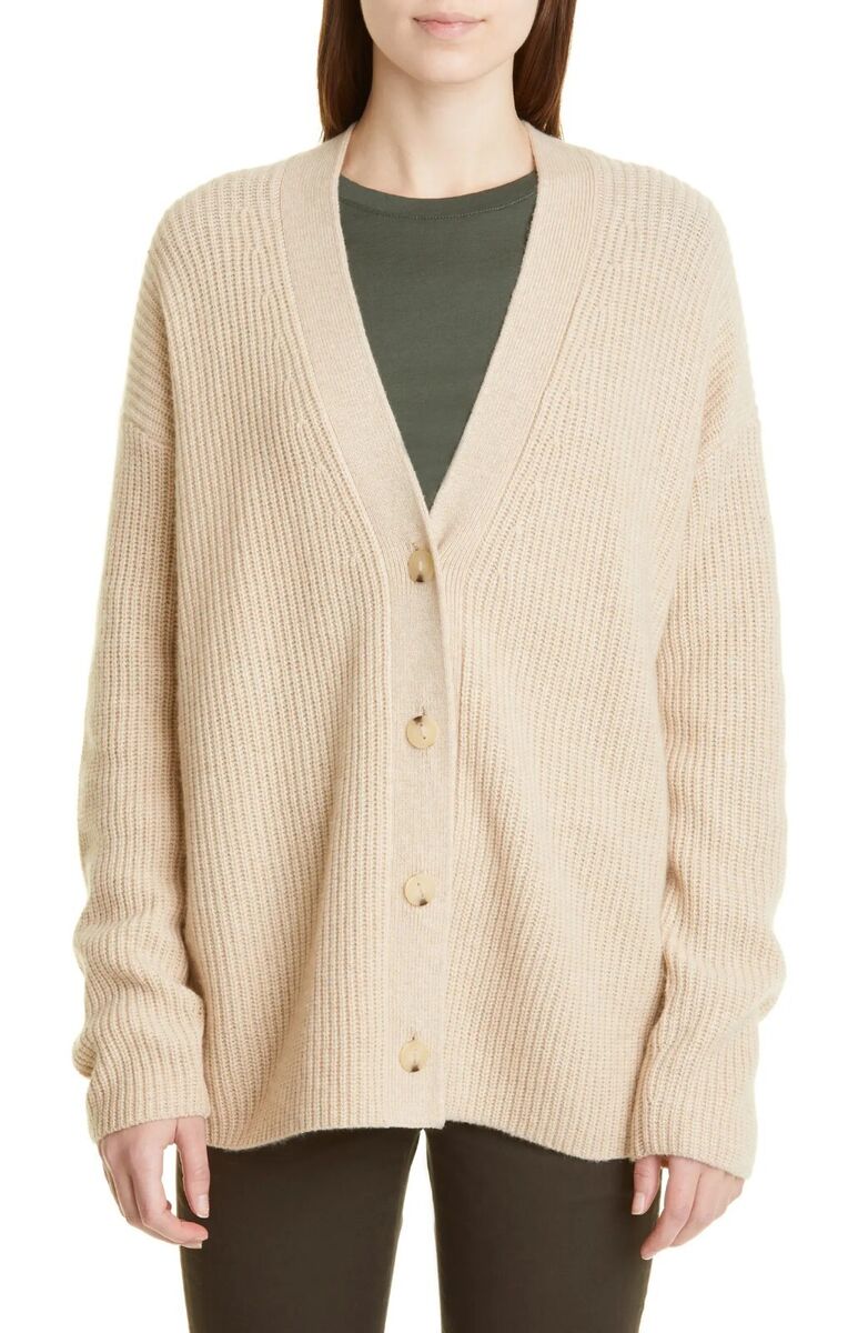NWT VINCE V-Neck Wool & Cashmere Cardigan, H Wafer, XS, MSRP NWT VINCE V-Neck Wool & Cashmere Cardigan, H Wafer, XS, MSRP