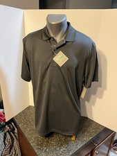 PGA Tour Air Flux Polo Golf Shirt Men's Medium Charcoal Gray Polyester NWT