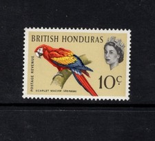 British Honduras 1967 10c Scarlet Macaw Bird MLH SG 243 SC 172b