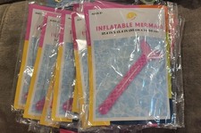 Mermaid Tail Inflatable Pool Raft Pink 37.4 x 13.4 in Ages 3 Water Float