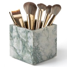 Real Luxurious Natural Marble Toothbrush Holder  3.93 3.93inch, Cyan Green