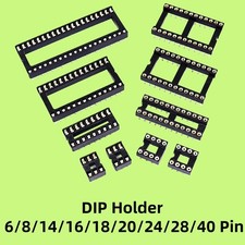 DIL IC Sockets Integrated Circuit Socket DIP Holder 6/8/14/16/18/20/24/28/40 Pin