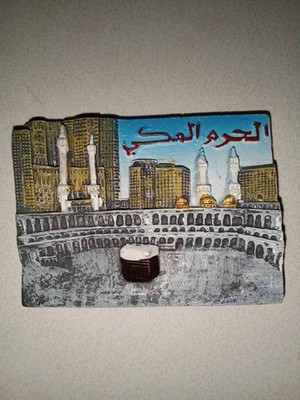 Mecca, Saudi Arabia Souvenir Resin Fridge Magnet, 2.75'', Used