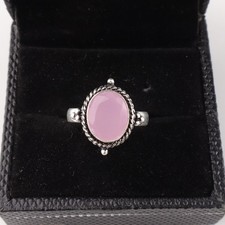 Pink Chalcedony Gemstone 925 Sterling Silver Ring Handmade Jewelry Ring For Gift
