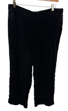 J. CREW NEW Peyton Velvet Pants Black Wide Leg Pull On Size 14 Quiet Luxury