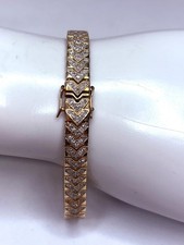 Vintage 10k Yellow Gold Single Cut 1.80cts Diamond Tennis Bracelet