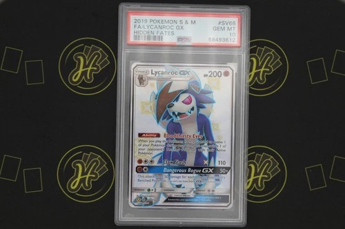 Lycanroc GX SV66/SV94 Hidden Fates Full Art Pokémon Card GEM MINT PSA 10