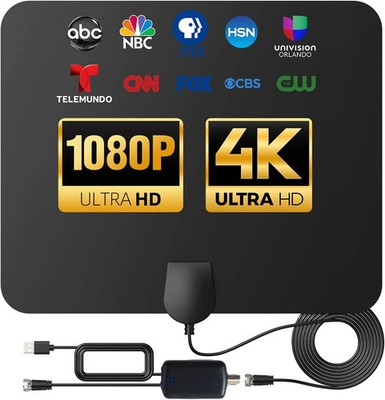 Powerful Indoor TV Antenna Amplified Digital Terrestrial Signal DVB-T2 4K HD