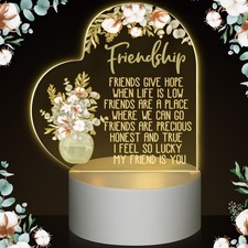 Acrylic Night Light Friend Gifts for Women Birthday Gifts for Her Friendship ...