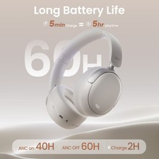 Acer OHR516 Wireless Over-Ear Headphones Bluetooth 5.4 ANC ENC White NEW