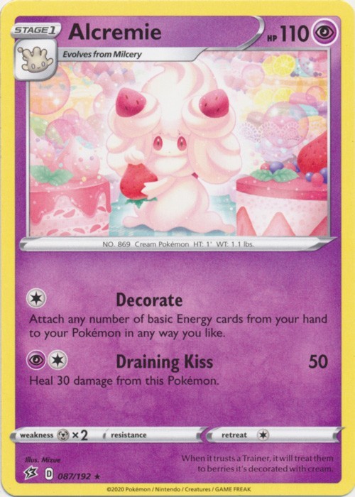 Alcremie 087/192 Rare Rebel Clash Pokemon Lightly Played
