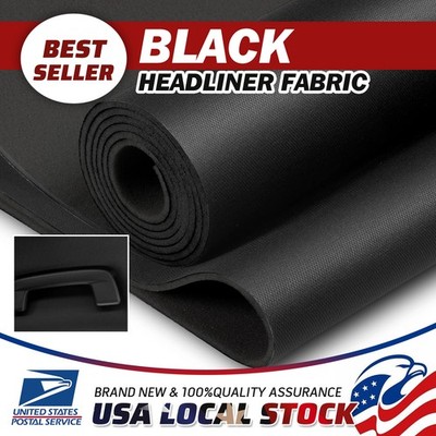 New 3MM Black Flat Knit Headliner Fabric for Car Truck Interior Roof 60'' Wide