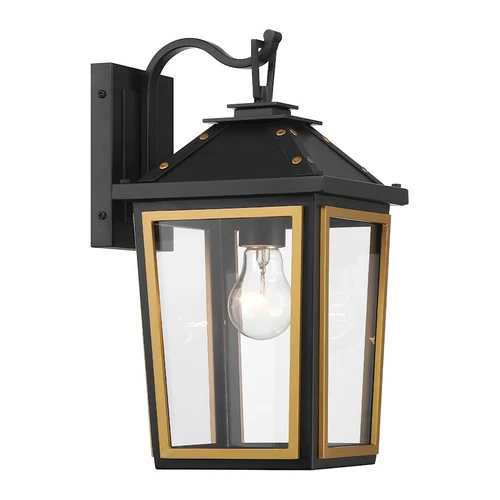 Crystorama Hawkins 1 Light Outdoor Sconce, Black/Textured Gold - HAW-601-MK-TG - Picture 1 of 1