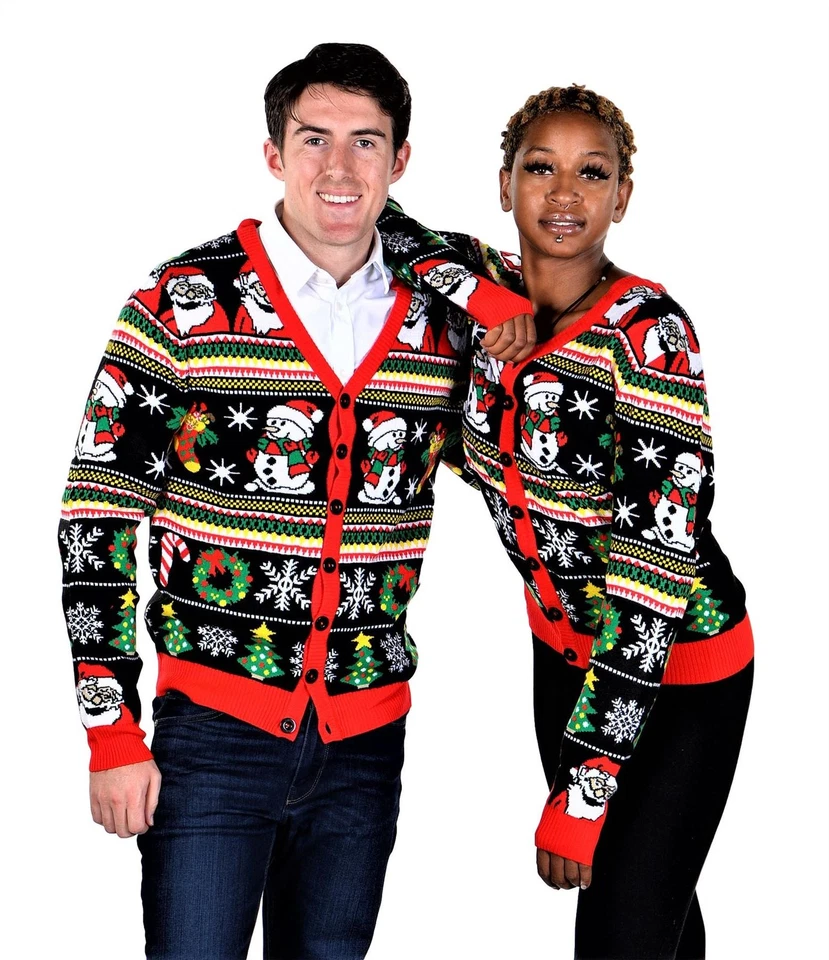Cardigã Suéter de Natal Feio Masculino SOCAL LOOK - Pulôver de Férias Festivas Engraçado - Imagem 4 de 4