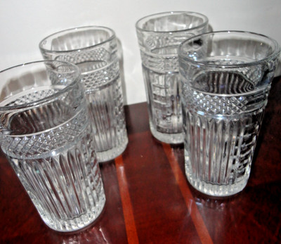VINTAGE LIBBEY RADIANT BARWARE SET OF 4 GLASS ICED TEA TUMBLER 15 OUNCE 6'' T