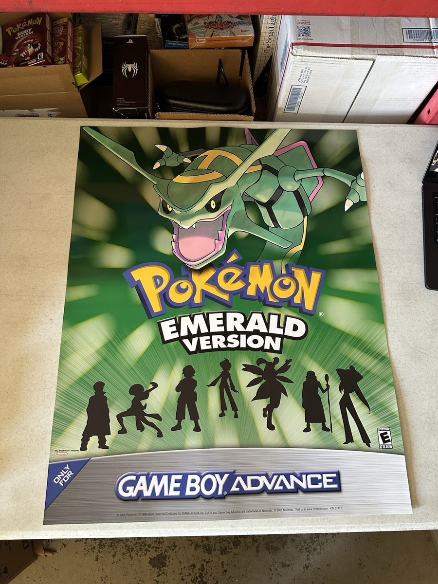 Pokemon Emerald Poster Banner Promo Store Display Authentic GBA