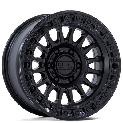 17x8.5 KMC Wheels KM552 Ims Matte Black W/ Gloss Black Lip Rims 6x139.7 (1pc)