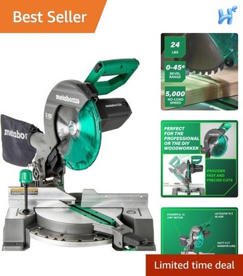 10-Inch Single Bevel Compound Miter Saw, 15-Amp Power Saw with Xact Cut Shado...