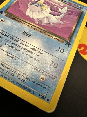 Dunkles Aquana 45/82 1st Edition Dark Vaporeon Team Rocket Non