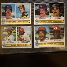 1979 Topps Baseball Leaders Lot x4 Guidry Rice Foster Perry Swan Vintage Cards