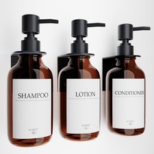Shampoo Dispenser for Shower Wall and Conditioner with 16 Waterproof Labels