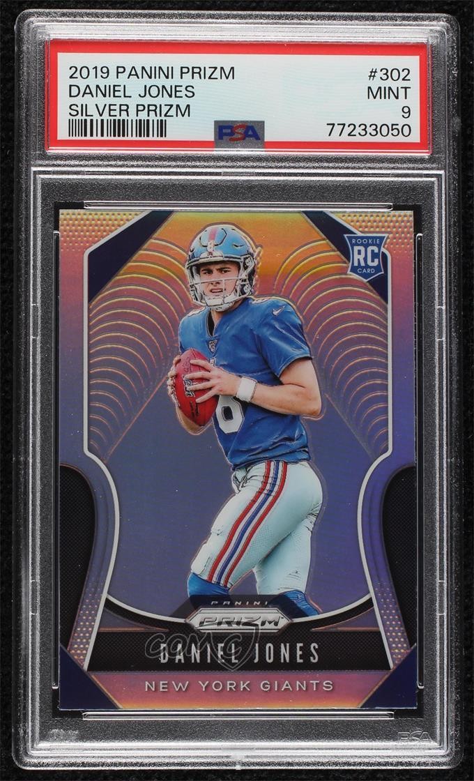 2019 Panini Prizm Rookies Silver Daniel Jones #302 PSA 9 MINT Rookie RC 01su