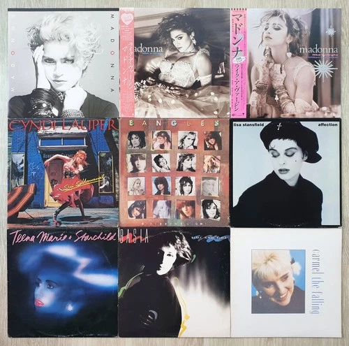 Female Pop Rock Lot of 9 LP 1980's Madonna Cyndi Lauper Bangles Basia Carmel