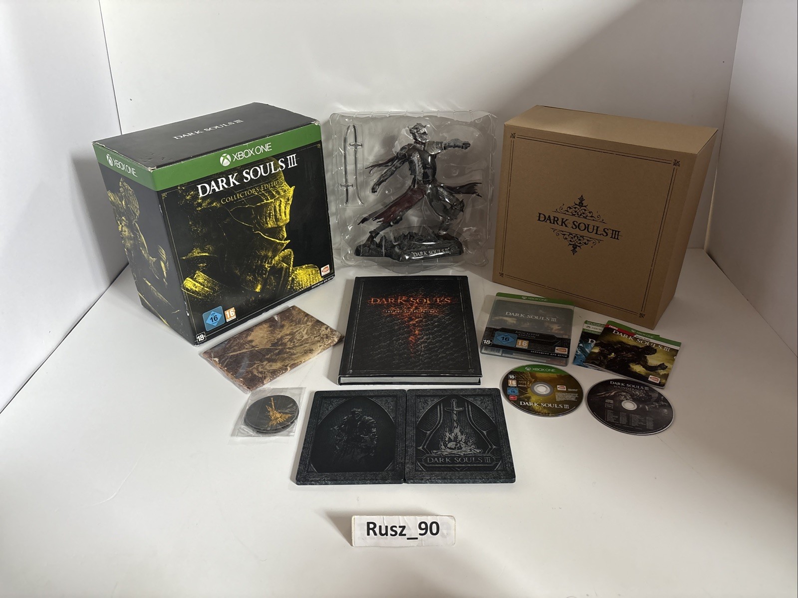 Dark Souls III 3 Collectors Edition Xbox One Steelbook Statue Artbook Map CIB