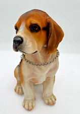 Detailed Beagle puppy figurine resin 8.5x5 Tri colored beagle