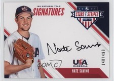 2020 Panini USA Baseball Stars & Stripes 148/499 Nate Savino #18U-NS Auto 0j81