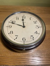 Vintage Smiths 8 Day Wind Up Wall Clock Made In England Working Metal Bakelite