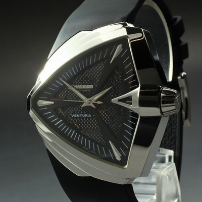 Exc+5* HAMILTON Ventura H246551 Black Automatic Men's Watch XXL 46mm From JAPAN
