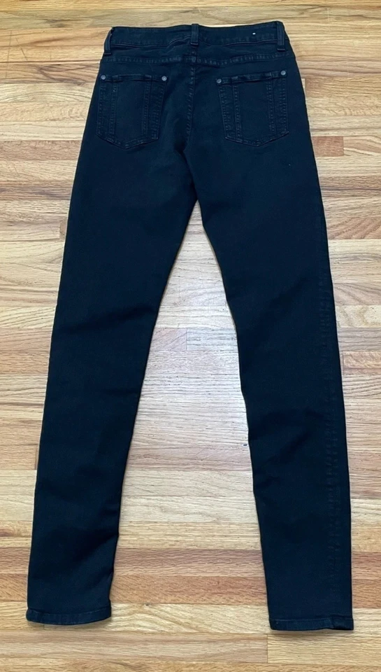 Женские черные джинсы Alice + Olivia 27 из денима хлопка узкие штанины стрейч с 5 карманами - Изображение 2 из 4