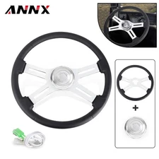 18"Truck Steering Wheel Chrome 4 Spoke for Freightliner/Kenworth/Peterbilt/Volvo