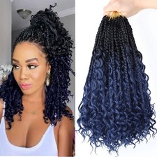 LMZIM 14" Goddess Box Braids Crochet Hair Bohomian Curly Ends