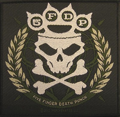 FIVE FINGER DEATH PUNCH PATCH AUFNÄHER # 2 KNUCKLES CROWN 10x10cm FLICKEN ABZEIC