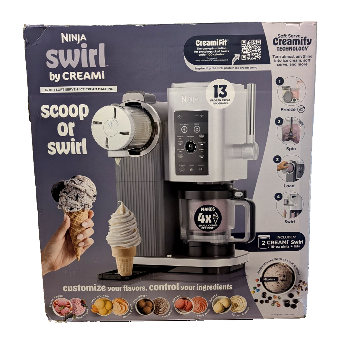 Ninja Swirl by CREAMi NC701 13-in-1 Soft Serve Ice Cream Machine
