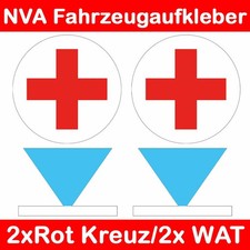 2x "Rot Kreuz"+ 2x"WAT Tiefe" für NVA Trabant Kübel Robur UAZ W50 GAZ Ural