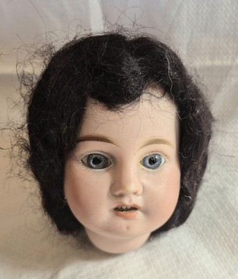 Toller alter Porzellan Puppenkopf - blaue Augen - Höhe 10 cm