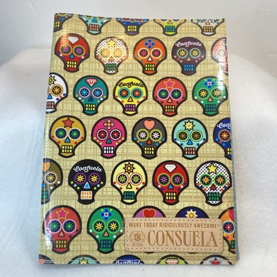Consuela Sugar Skull Notebook Cover Fits 7.25 x  9.5 In. Leather Tag Day Of Dead