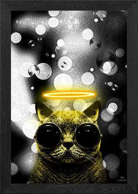 Engel Katze gerahmtes Wandbild Poster Leinwanddruck Bild