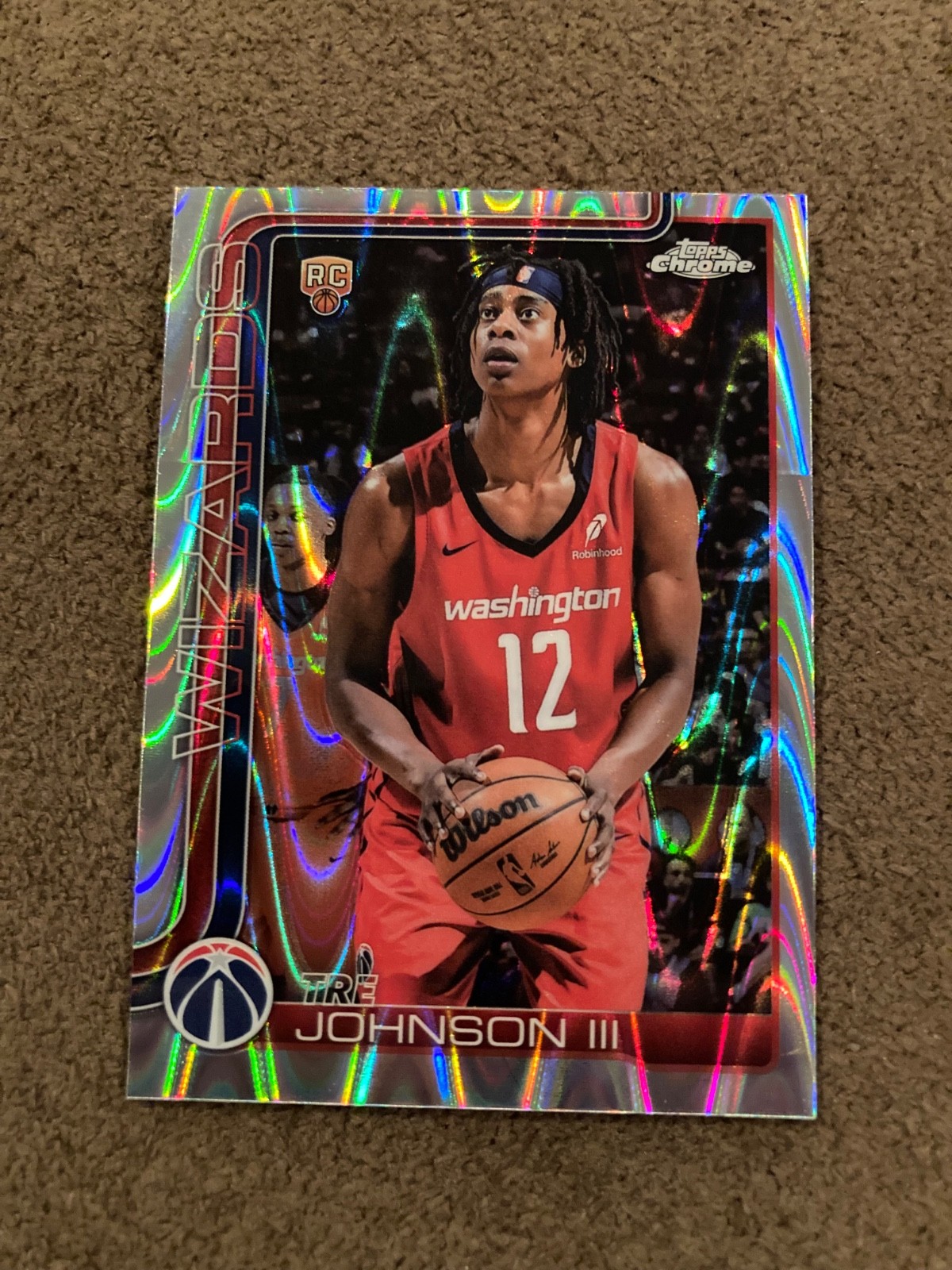 Tre Johnson lll 2025-26 Topps Chrome Rookie RayWave Refractor #256