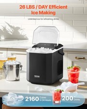 New Countertop Ice Maker, 9 Cubes Ready in 6 Mins, 26lbs in 24Hrs, Self-Cleani