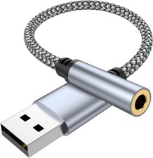 Adaptador de audio USB a conector de 3,5 mm cable auxiliar de USB a audio